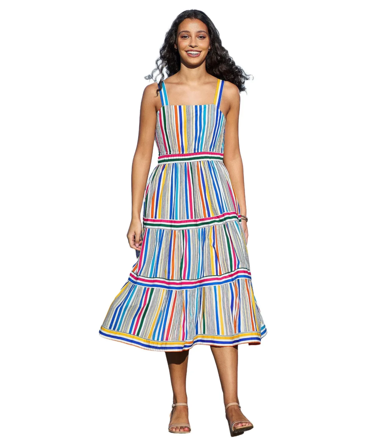 Stripe Cotton Midi Sun Dress by Yumi