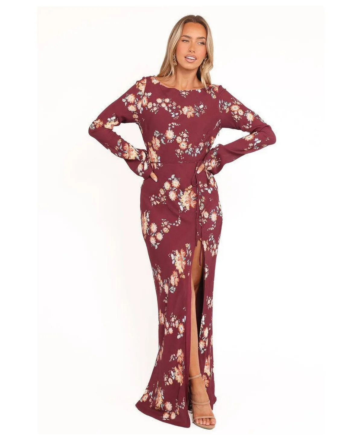 Alima Maxi Dress - Berry Floral by Petal And Pup