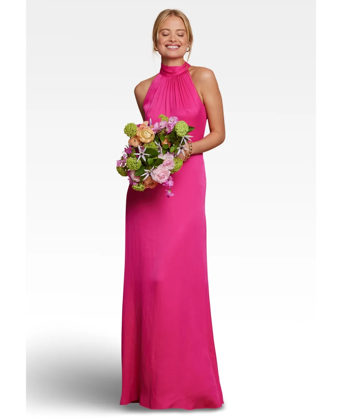 Tilly Satin High Neck Bridesmaid Dress by Maids To Measure