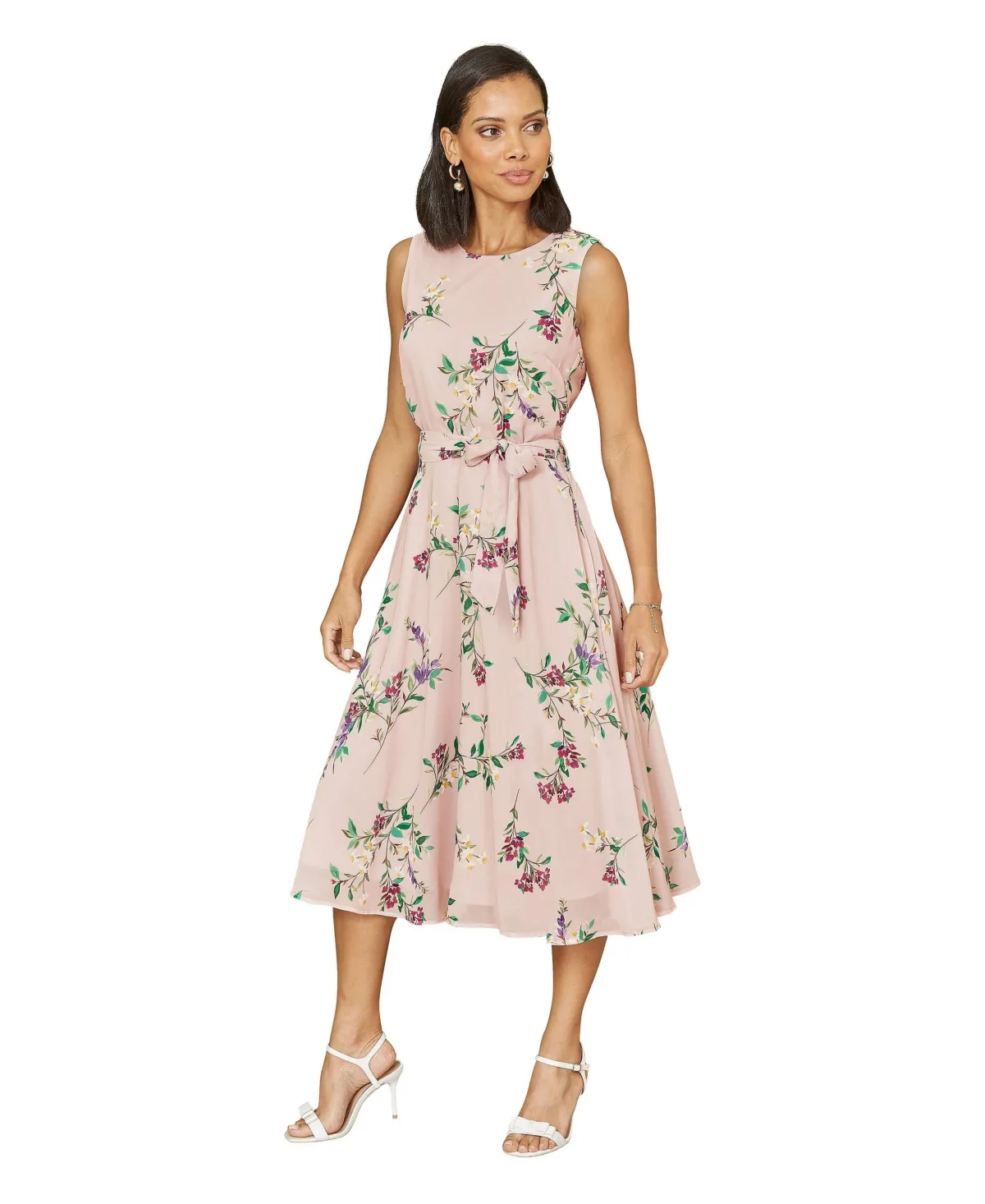 Floral Print Midi Skater Dress