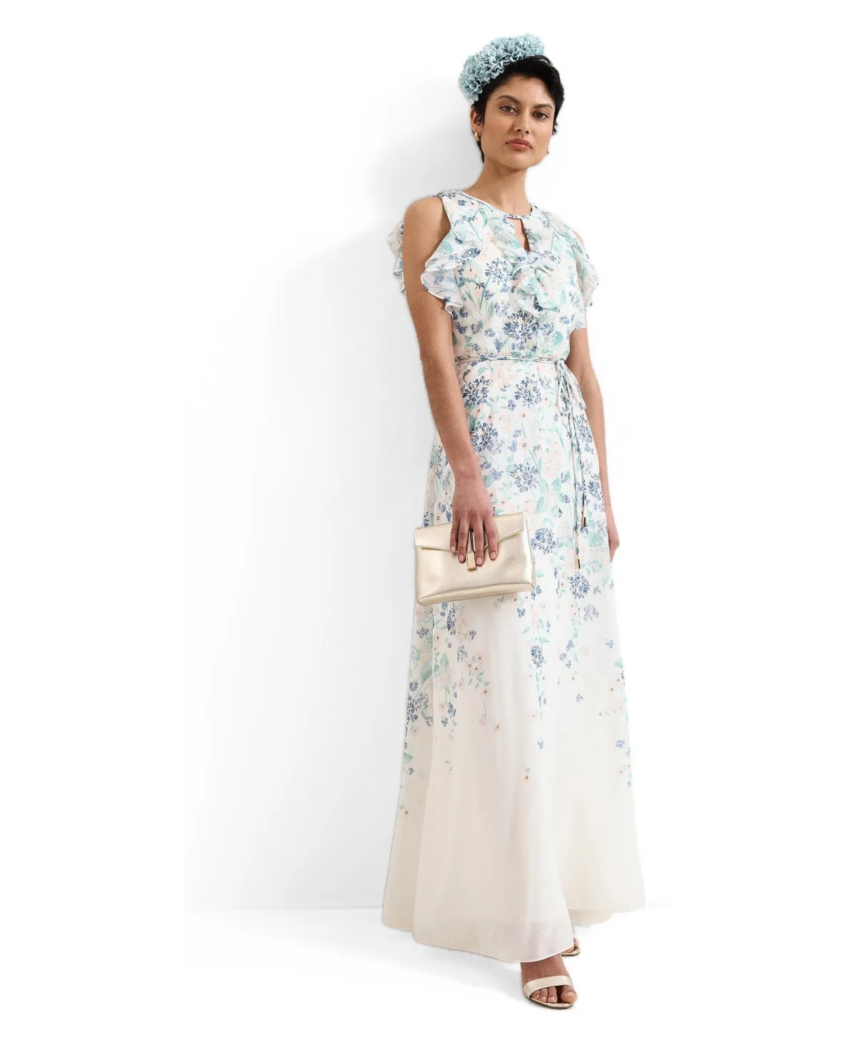 Rachel Floral Ruffle Detail Maxi Dress by Phase Eight