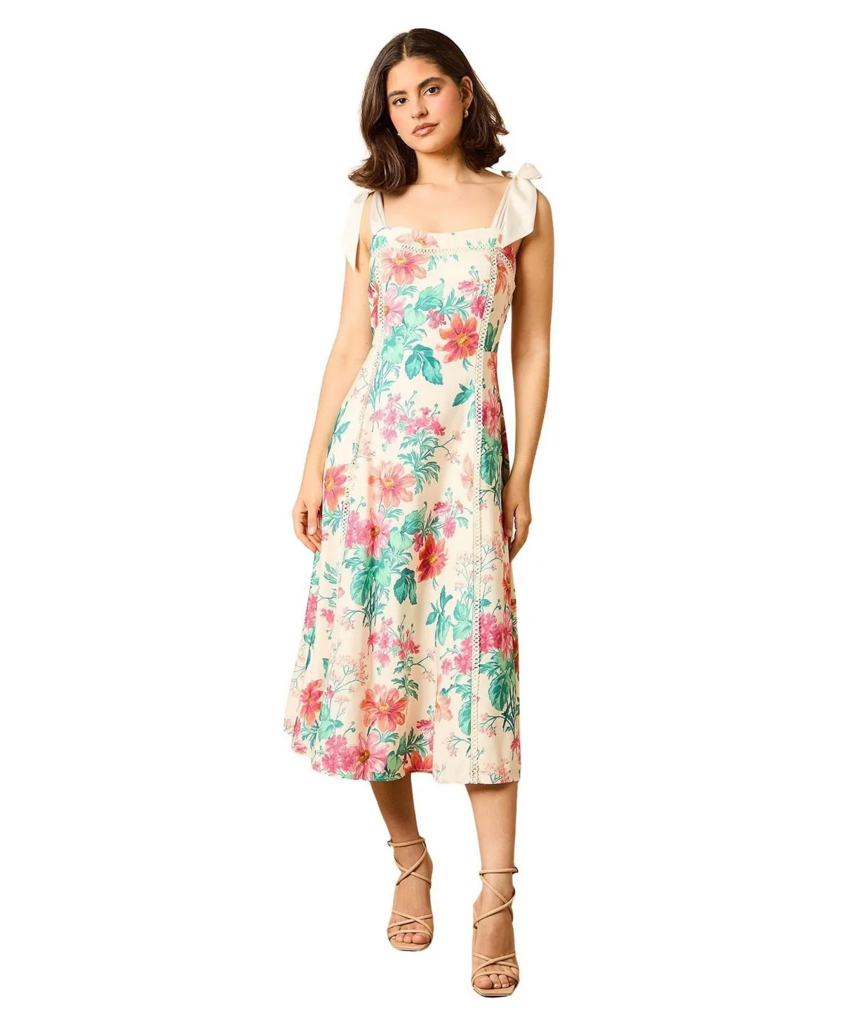 Bow Strap Midi Prom Dress by Oasis