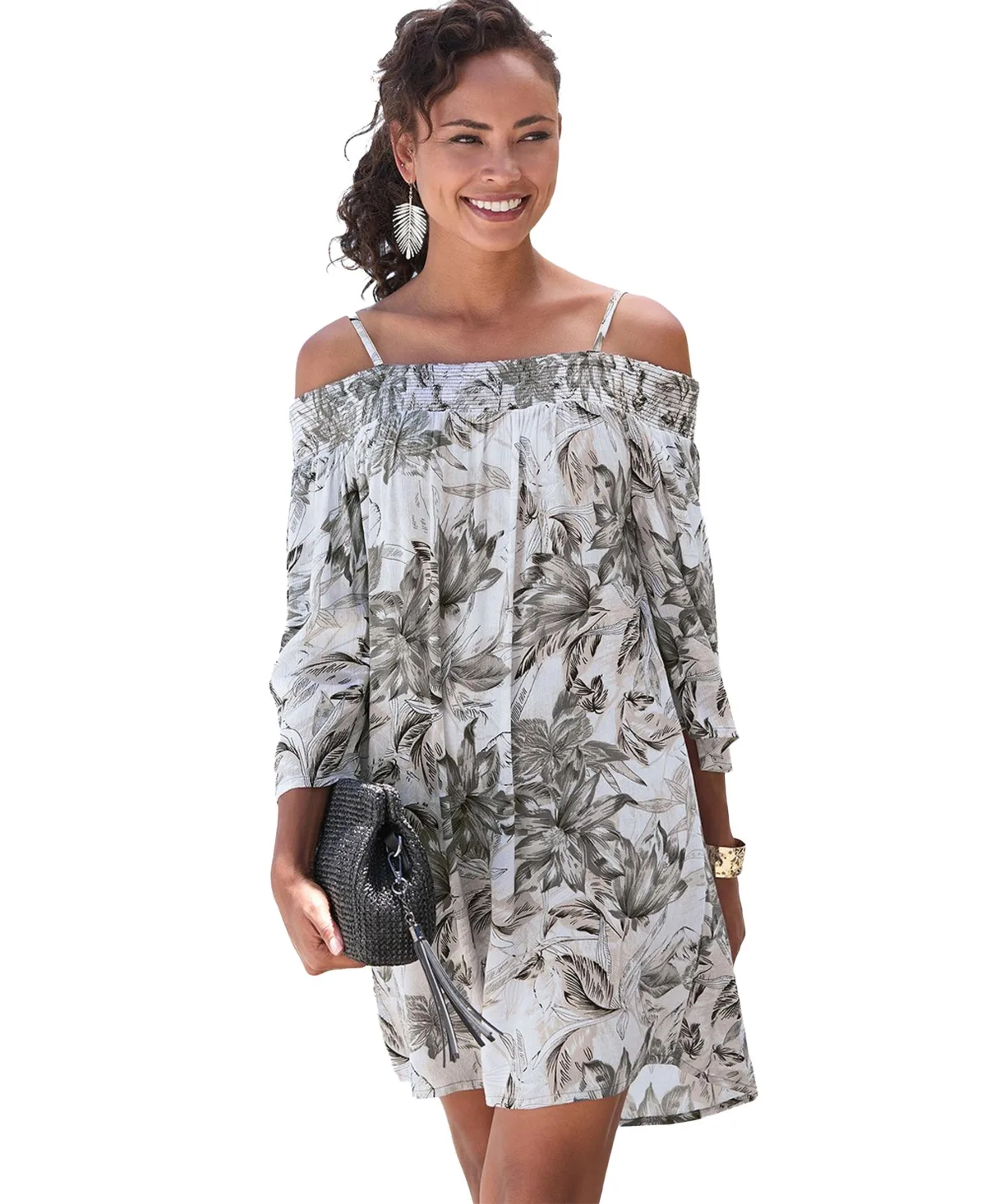 Off the Shoulder Patterned Dress by Lascana