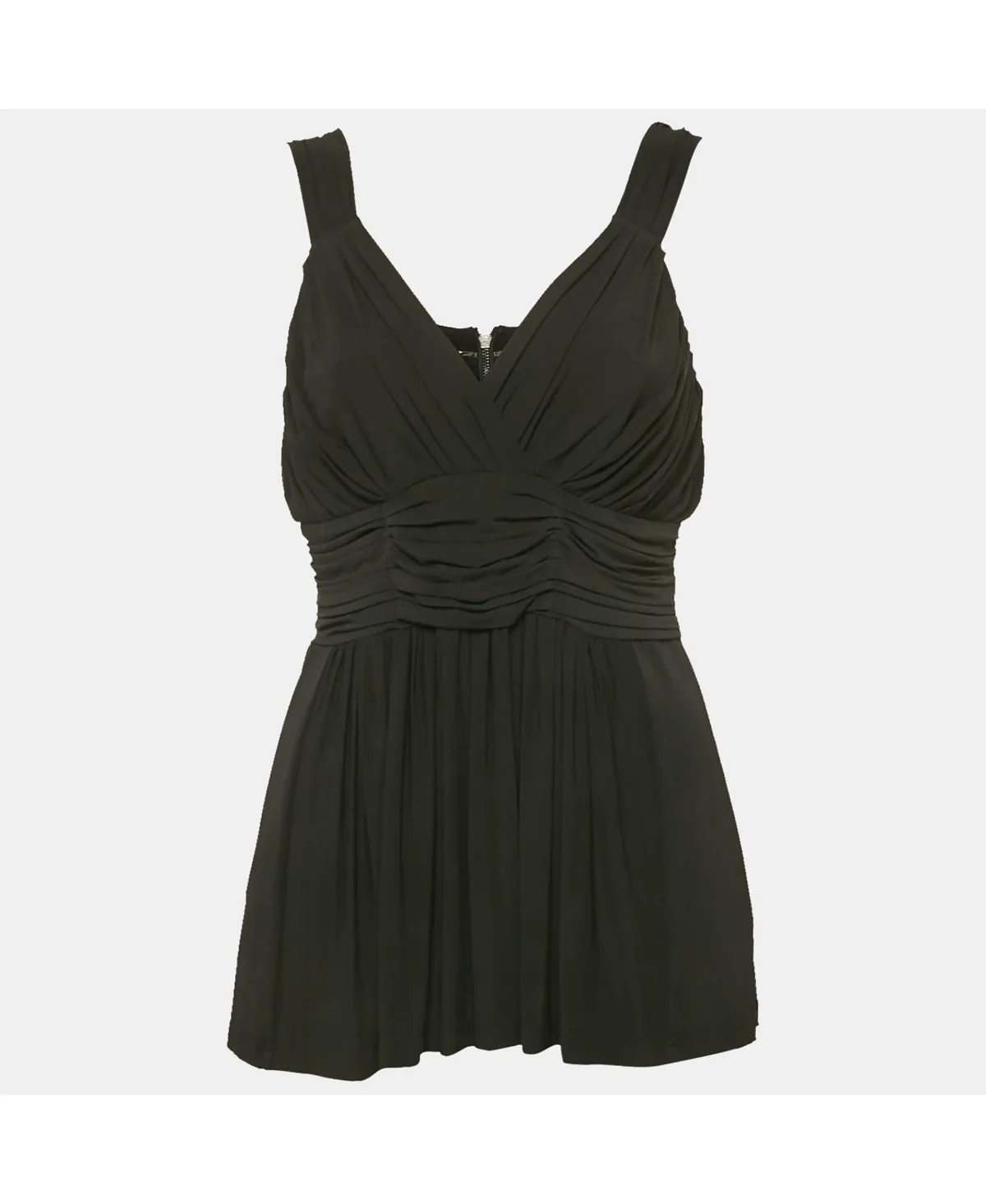 London Black Jersey Draped V-Neck Top by Pre-owned Burberry