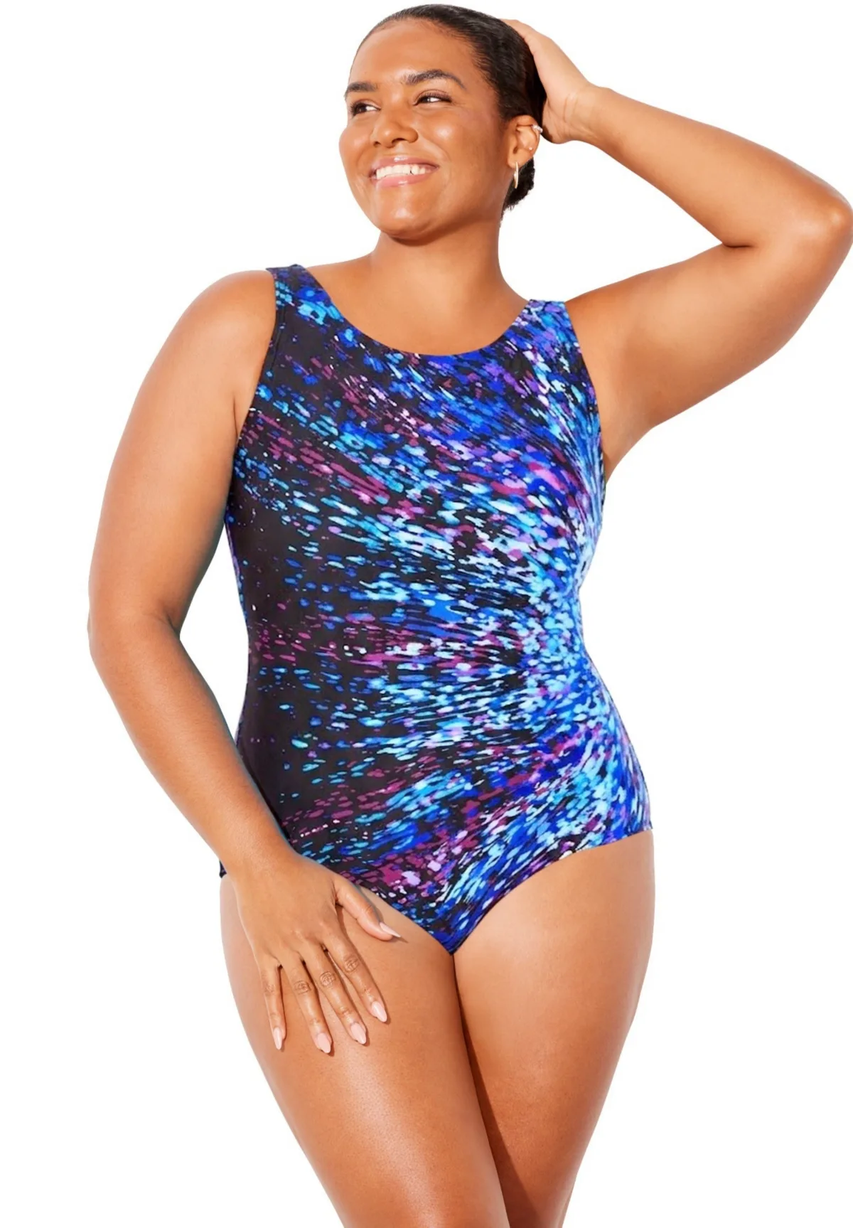 Chlorine Resistant High Neck One Piece Swimsuit by Swimsuits For All