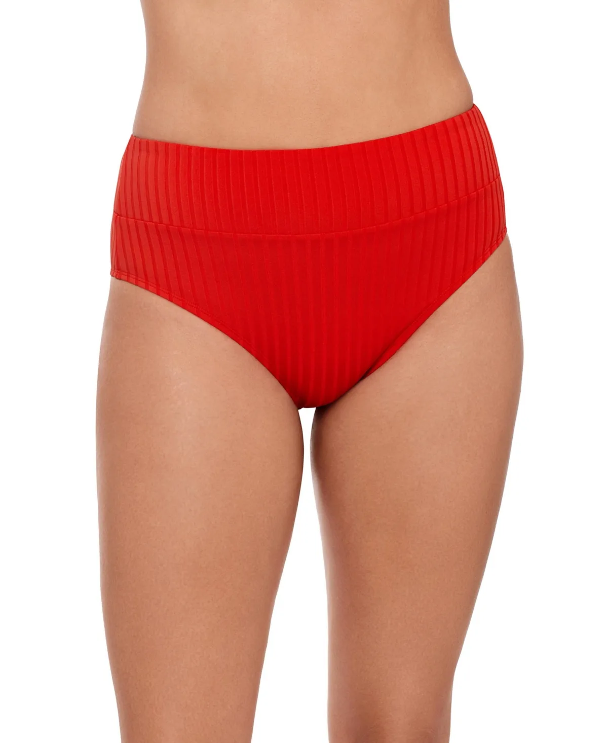 Smoothing and Sculpting Ribbed Banded High-Waist Swimsuit Bikini Bottoms by S3 Apparel