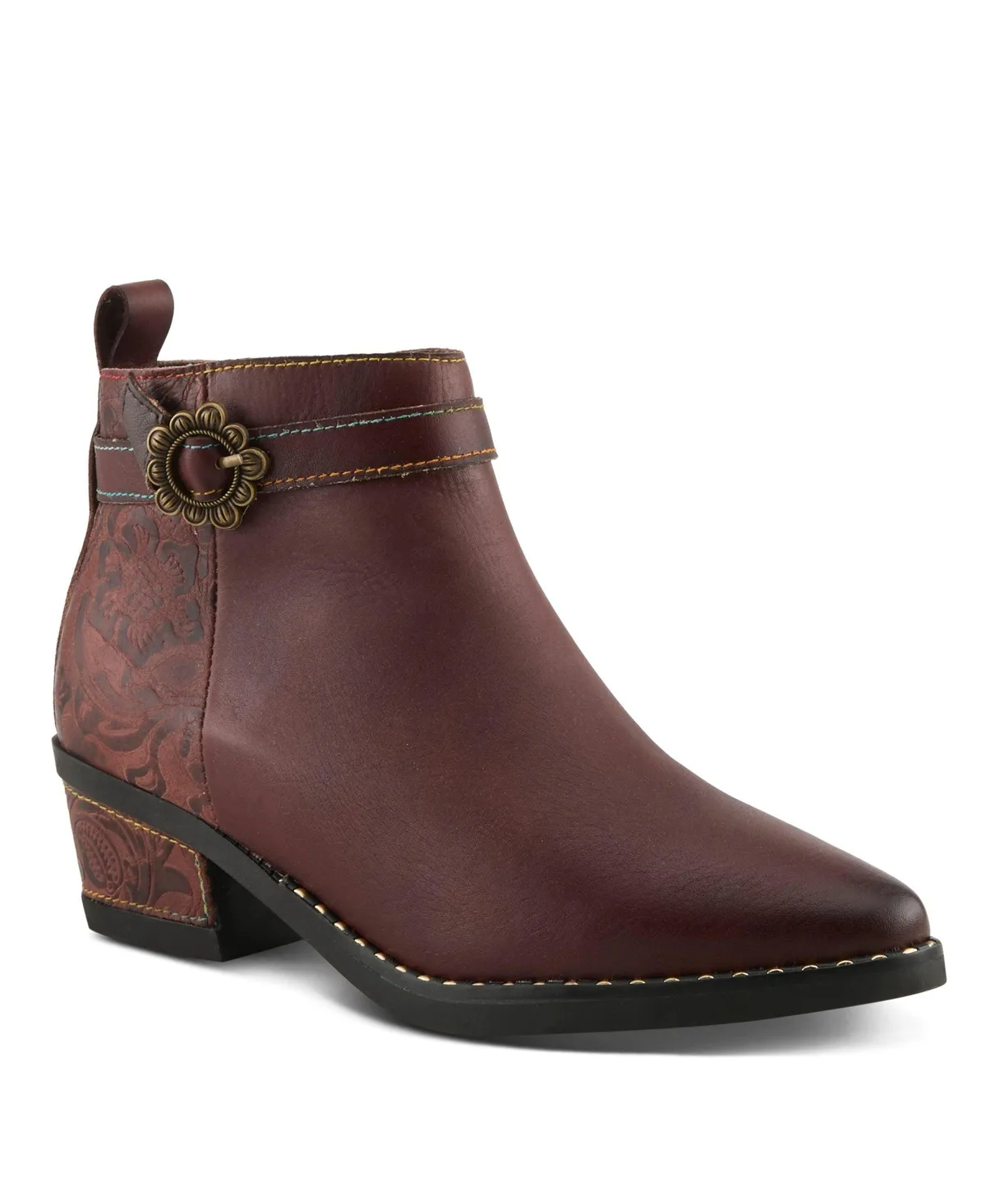 Leather Ankle Boot with Zipper Closure, Cushioned Insole, Faux Fur Lining by L'artiste