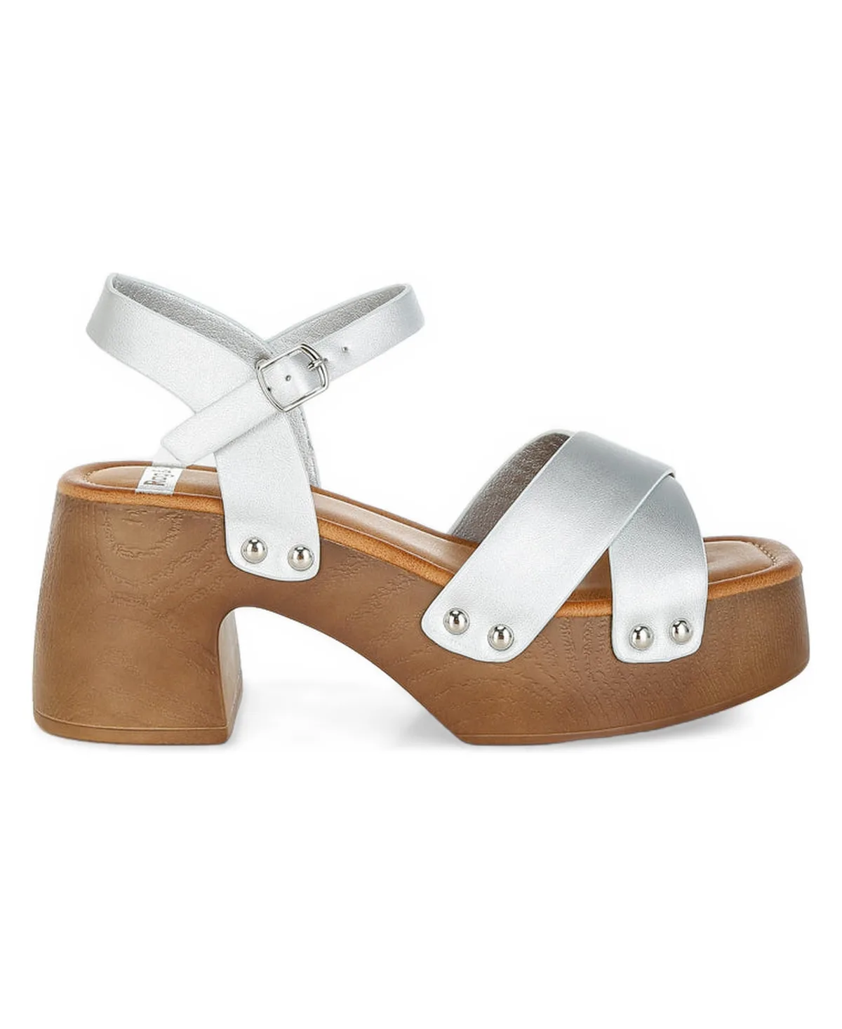 Morasa Metallic Pleather Clog Sandals by Rag & Co