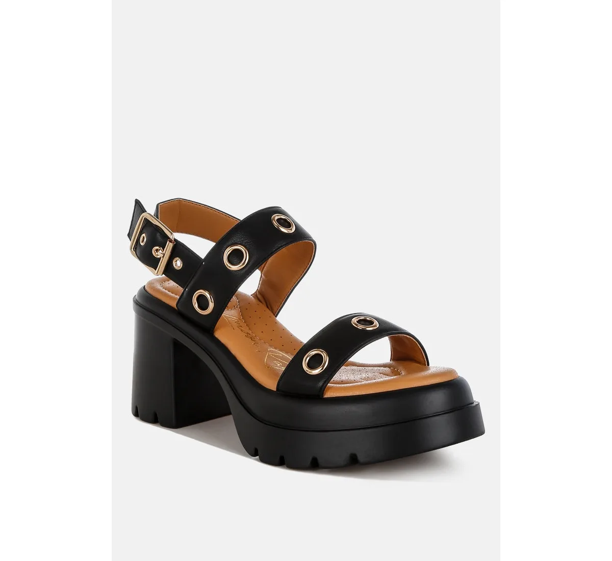 Urla Eyelet Detail Platform Heel Sandals by London Rag