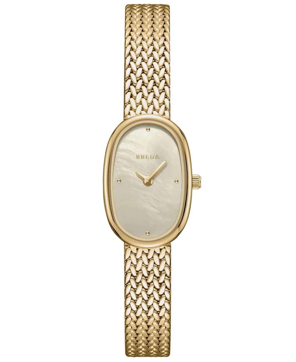 Jane Tethered Gold Stainless Steel Mesh Watch, 18mm by Breda