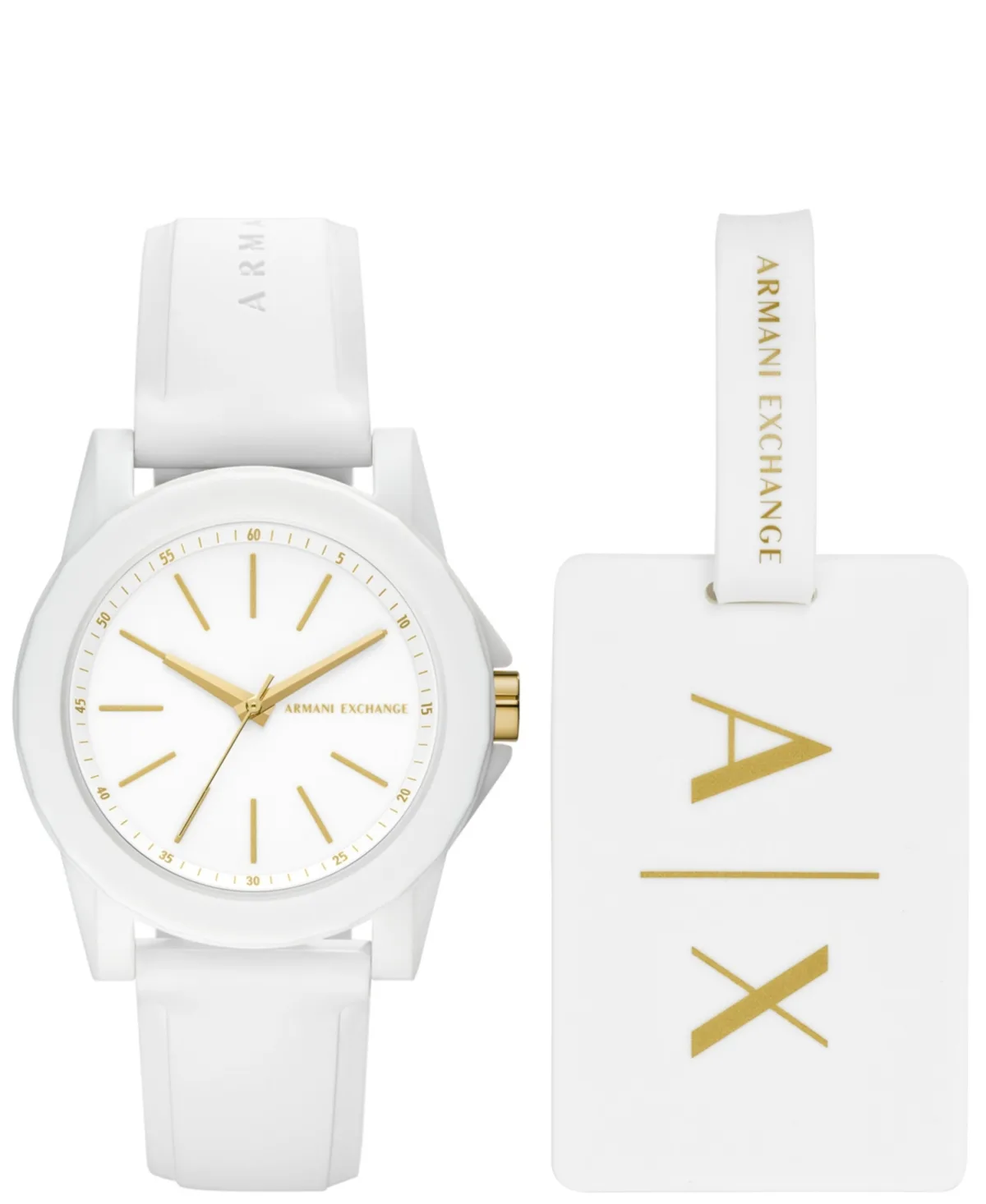 Silicone Strap Watch with Luggage Tag 36mm by A|x Armani Exchange