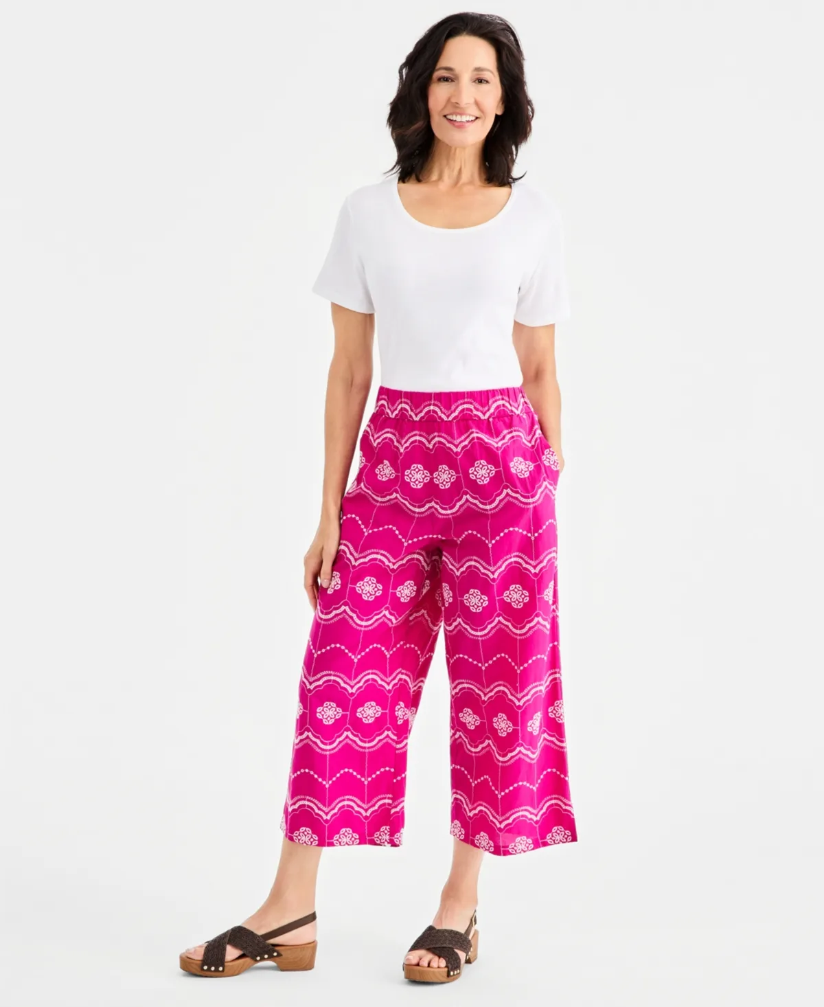 Cotton Embroidered-Eyelet Capri Pants by Style & Co