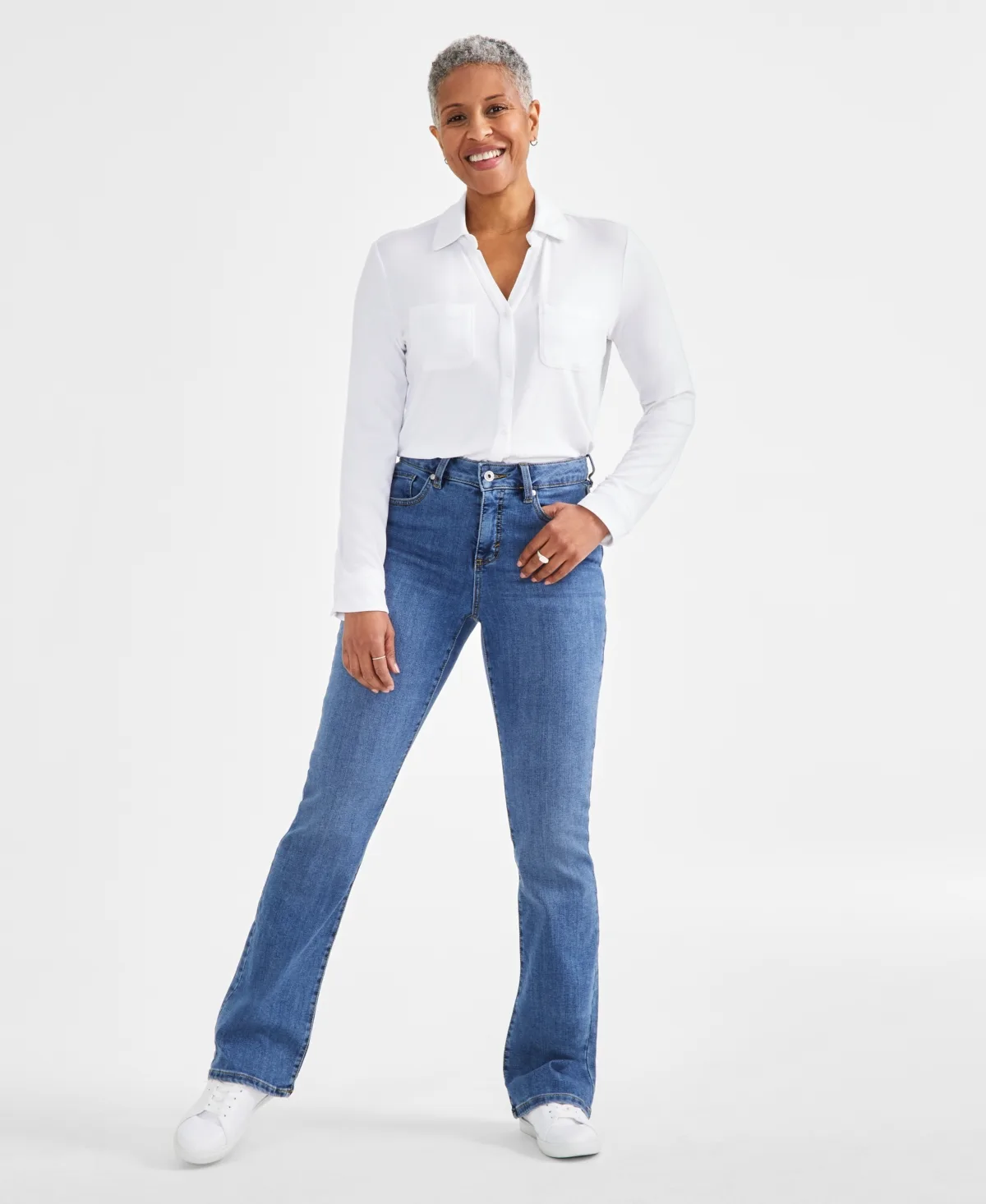 Mid-Rise Curvy Bootcut Jeans by Style & Co