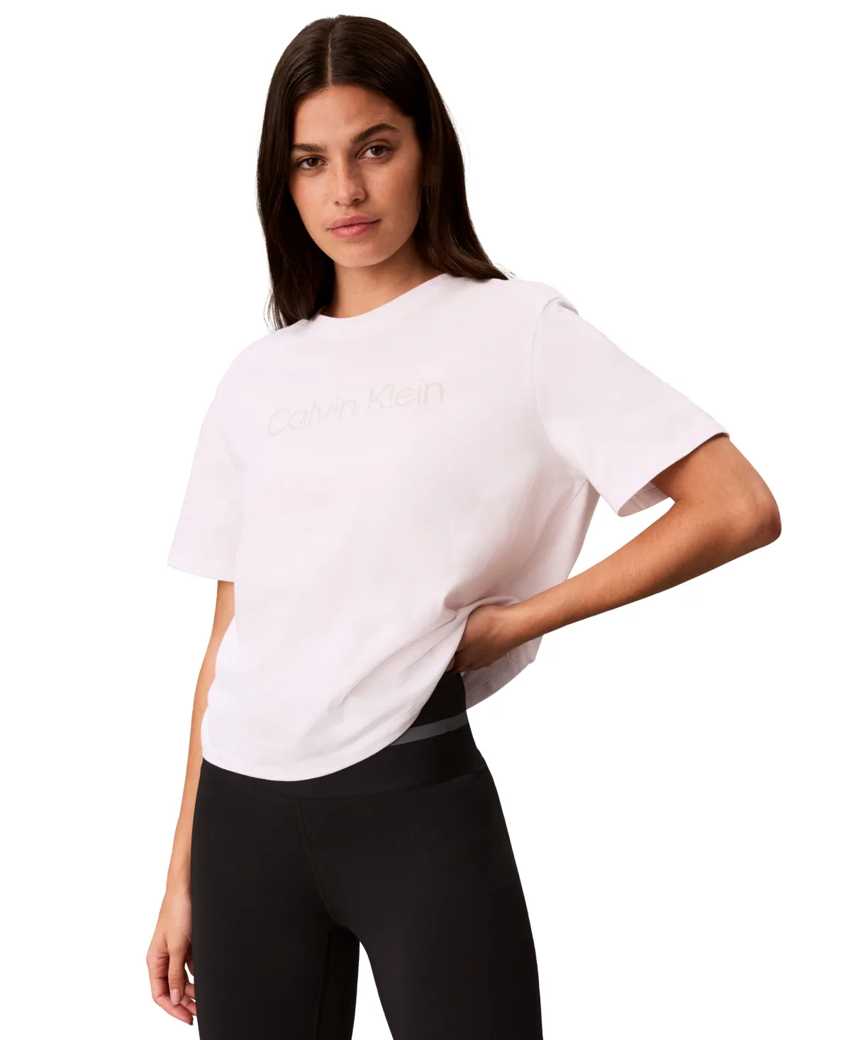 Logo High Hip T-Shirt by Calvin Klein Performance