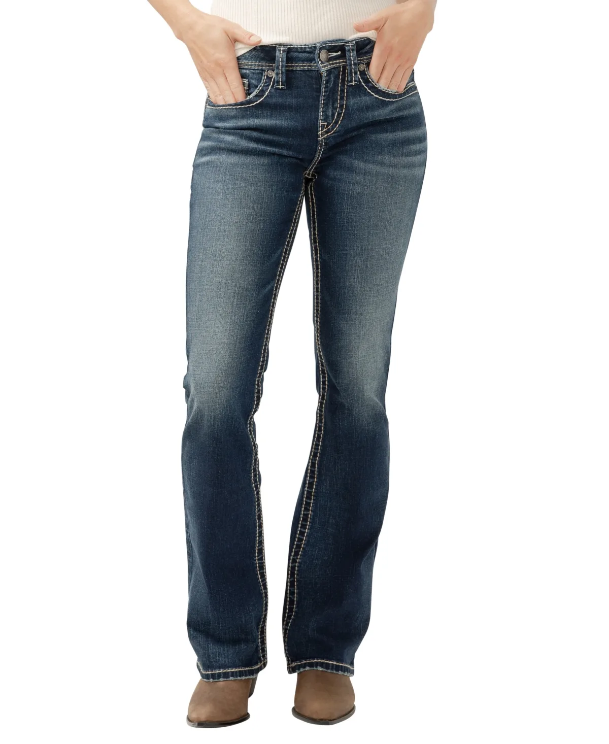 Suki Mid Rise Curvy Fit Bootcut Jeans