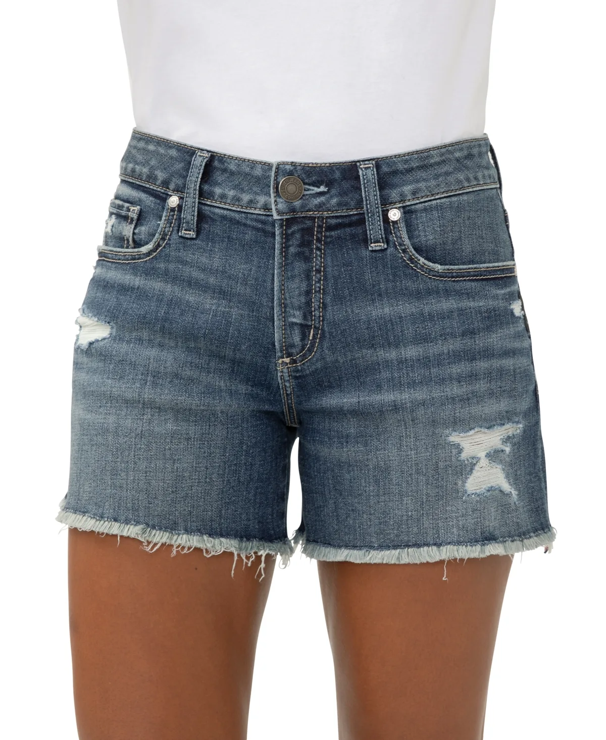 Suki Mid-Rise Denim Shorts by Silver Jeans Co.