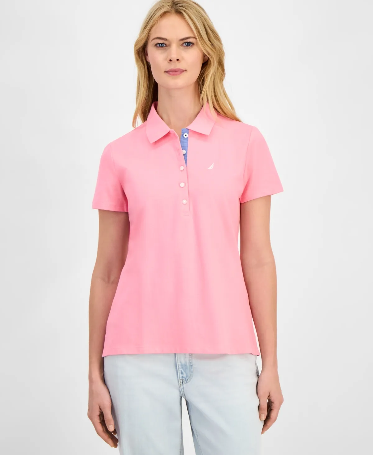 Jeans Short-Sleeve Polo-Collar Shirt by Nautica