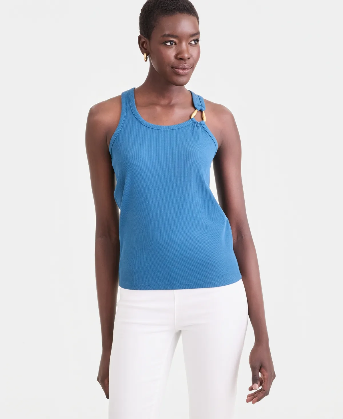Perfect Ribbed Hardware-Trim Tank Top by I.n.c. International Concepts