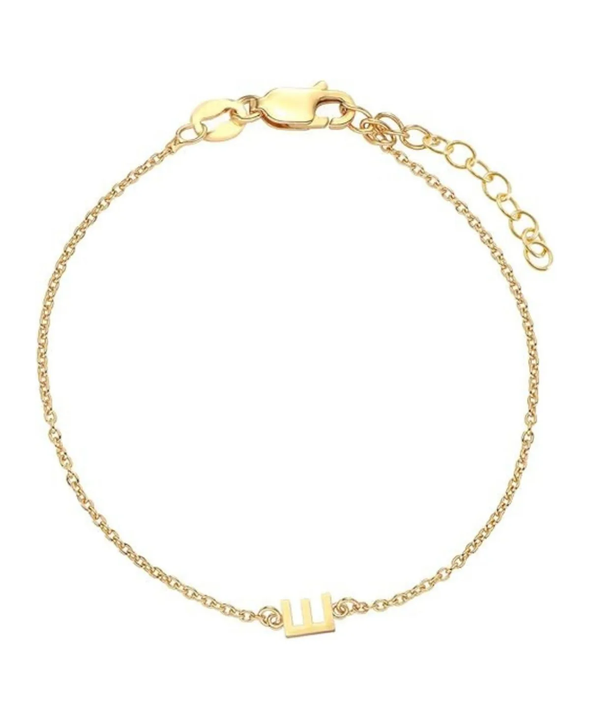 Inez Initial Bracelet/Anklet - 18K Gold Plated Sterling Silver by Oak & Luna
