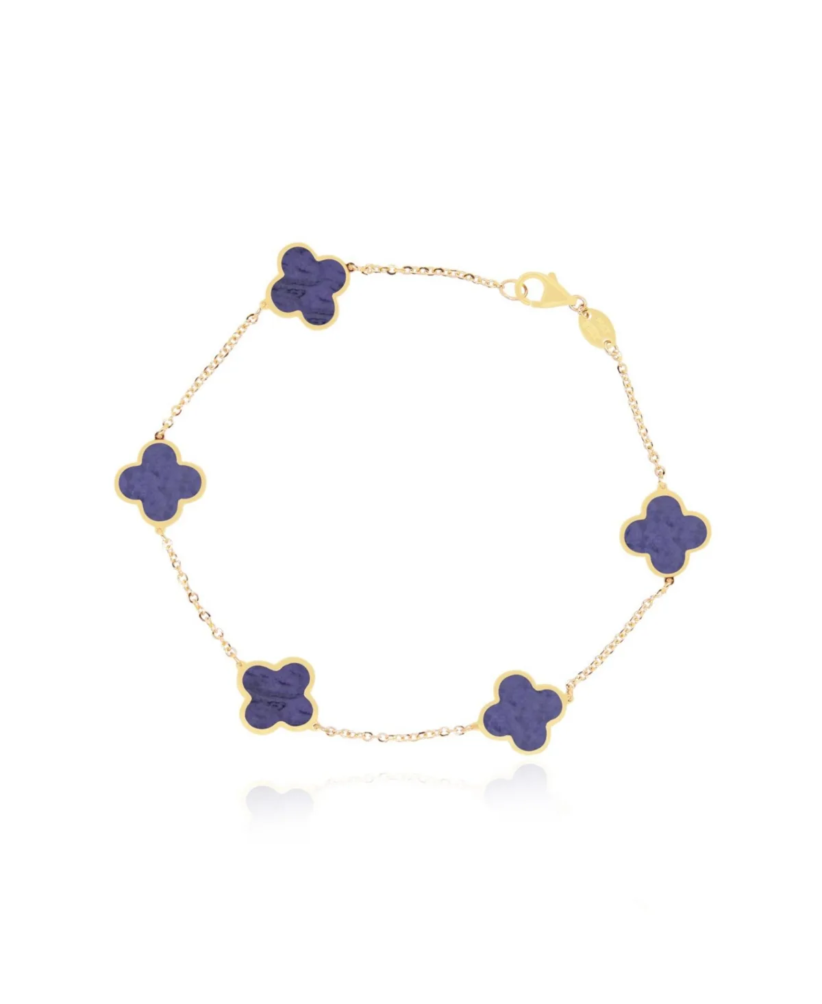 Small Amethyst Clover Bracelet 14K Gold by The Lovery