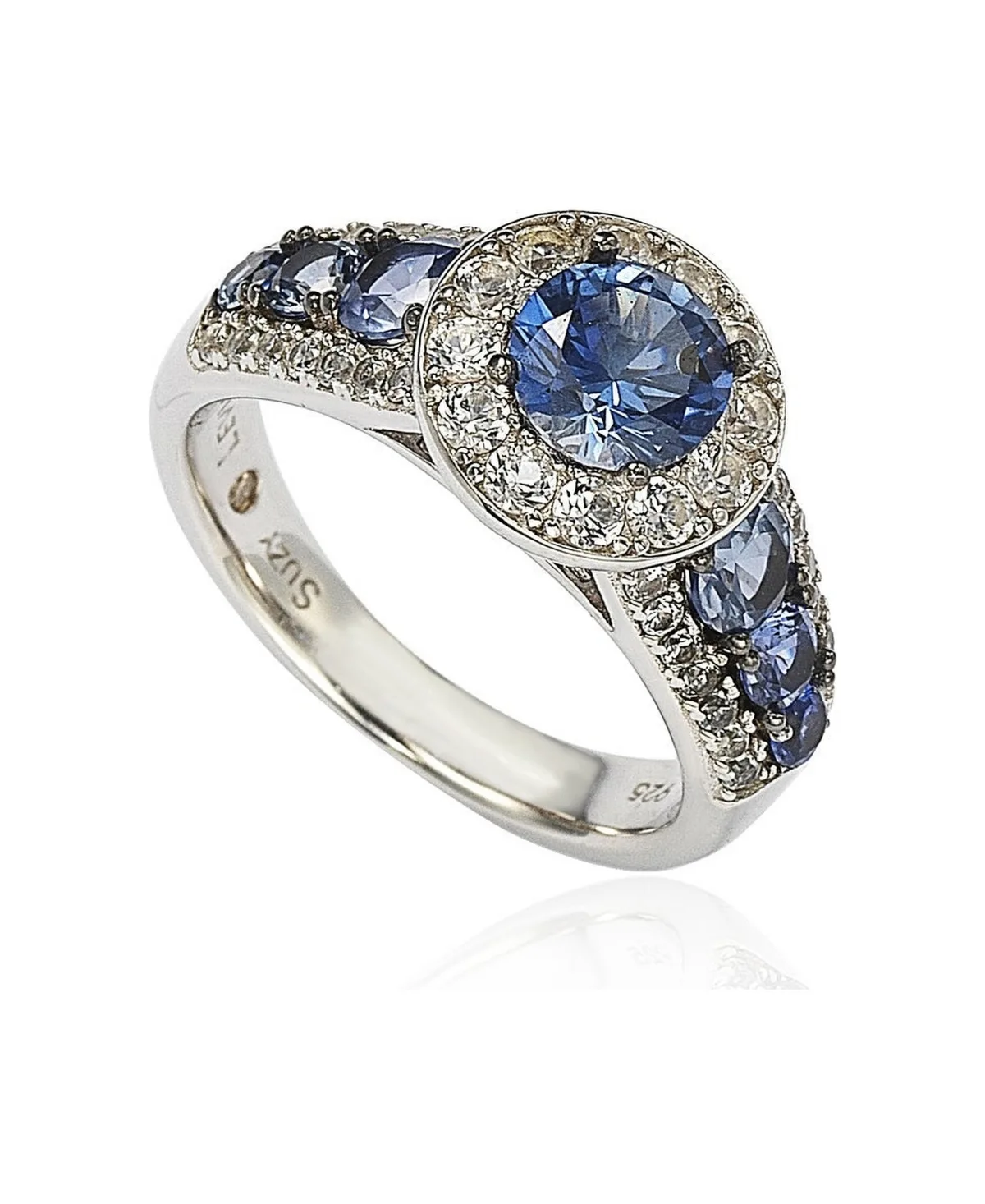 Sterling Silver Sapphire 7 Stone Ring
