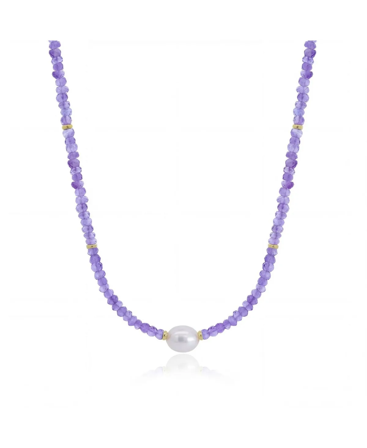 Tanzanite Bead Pearl Necklace 14K Yellow Gold