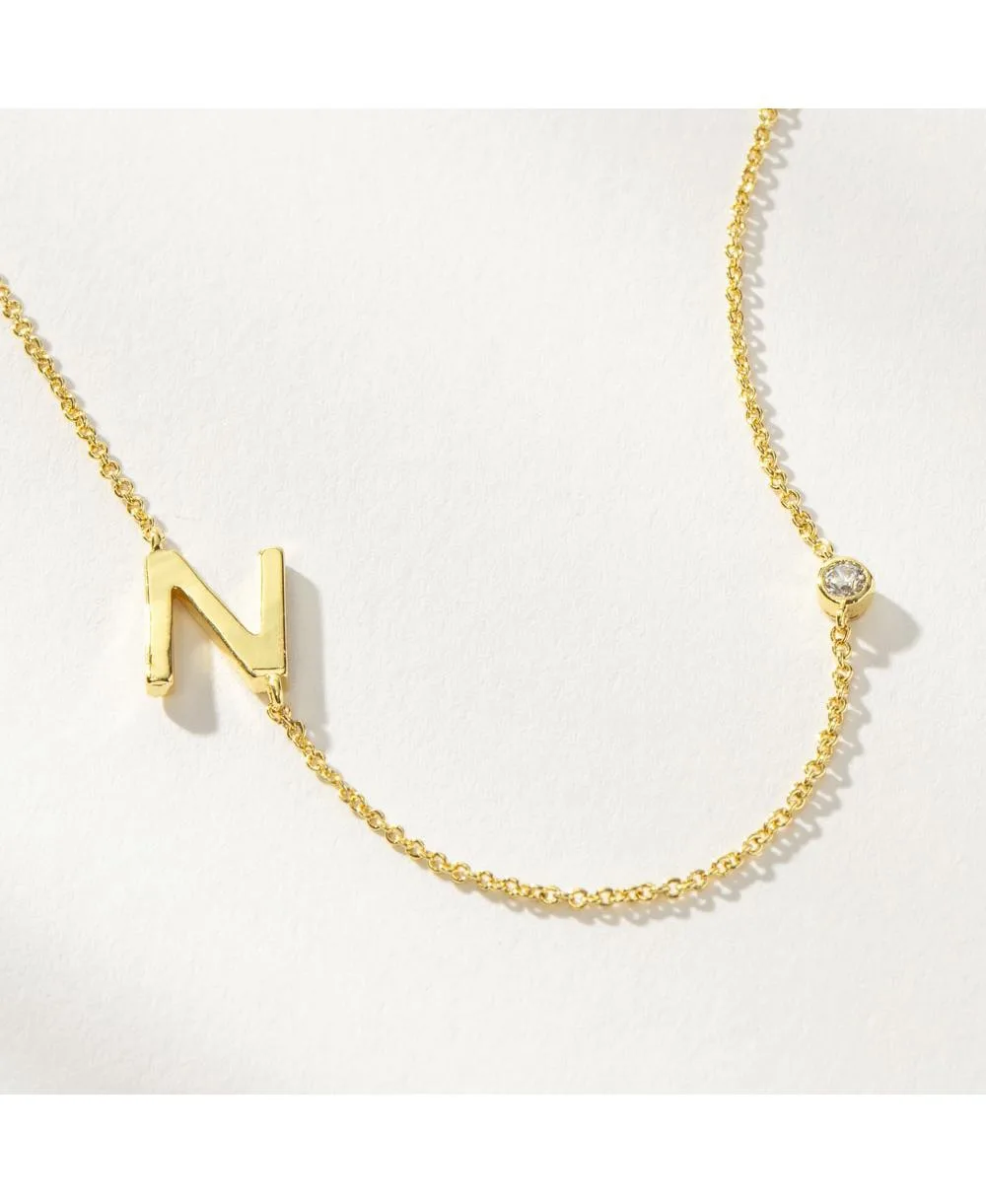 14k Gold-Plated Personalized Touch Initial Necklace