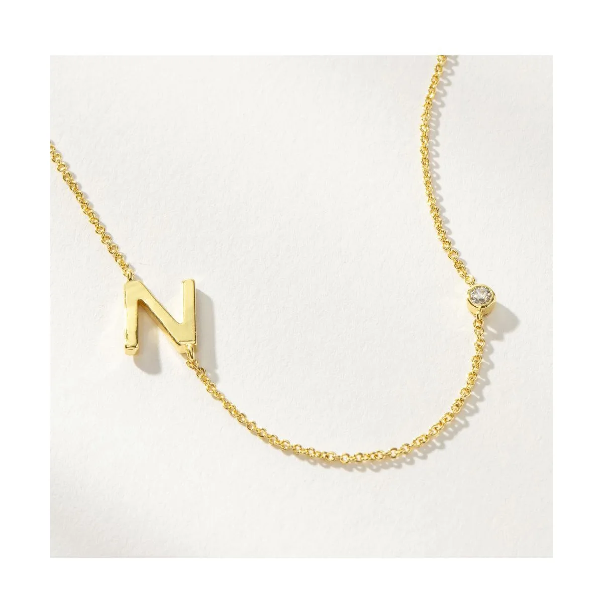 14k Gold-Plated Personalized Touch Initial Necklace by Uncommon James