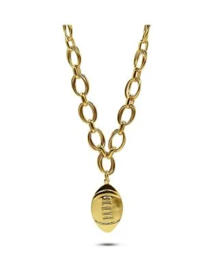 14k Gold Plated Chain Football Charm Necklace by Bowood Lane