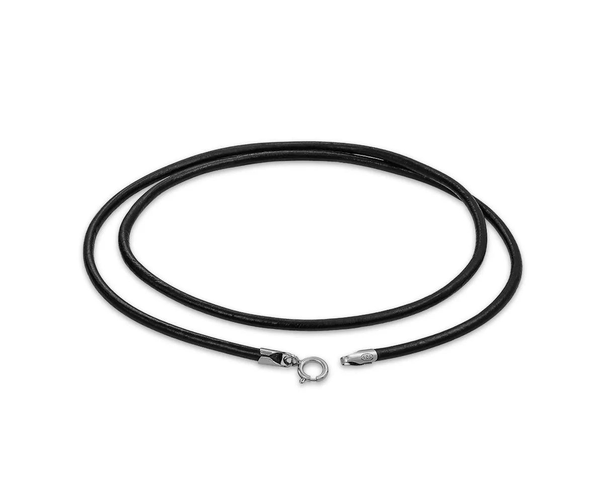 Leather Cord Necklace Silver Plated Clasp by Bling Jewelry