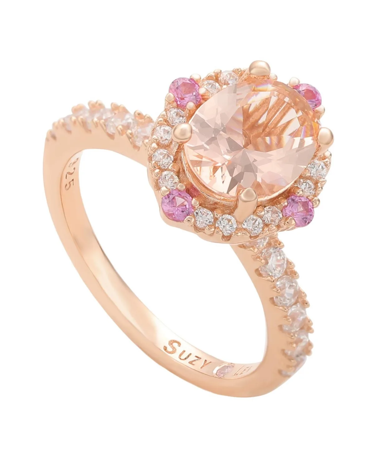 Sterling Silver Cubic Zirconia Oval Ring by Suzy Levian New York