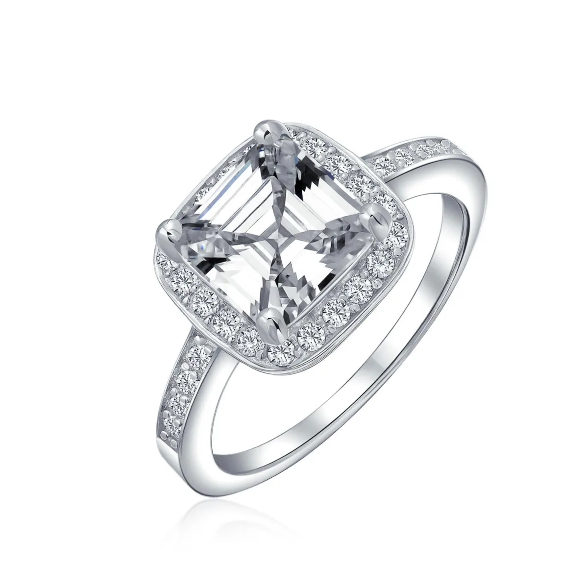 Cubic Zirconia Asscher Cut Ring by Bling Jewelry