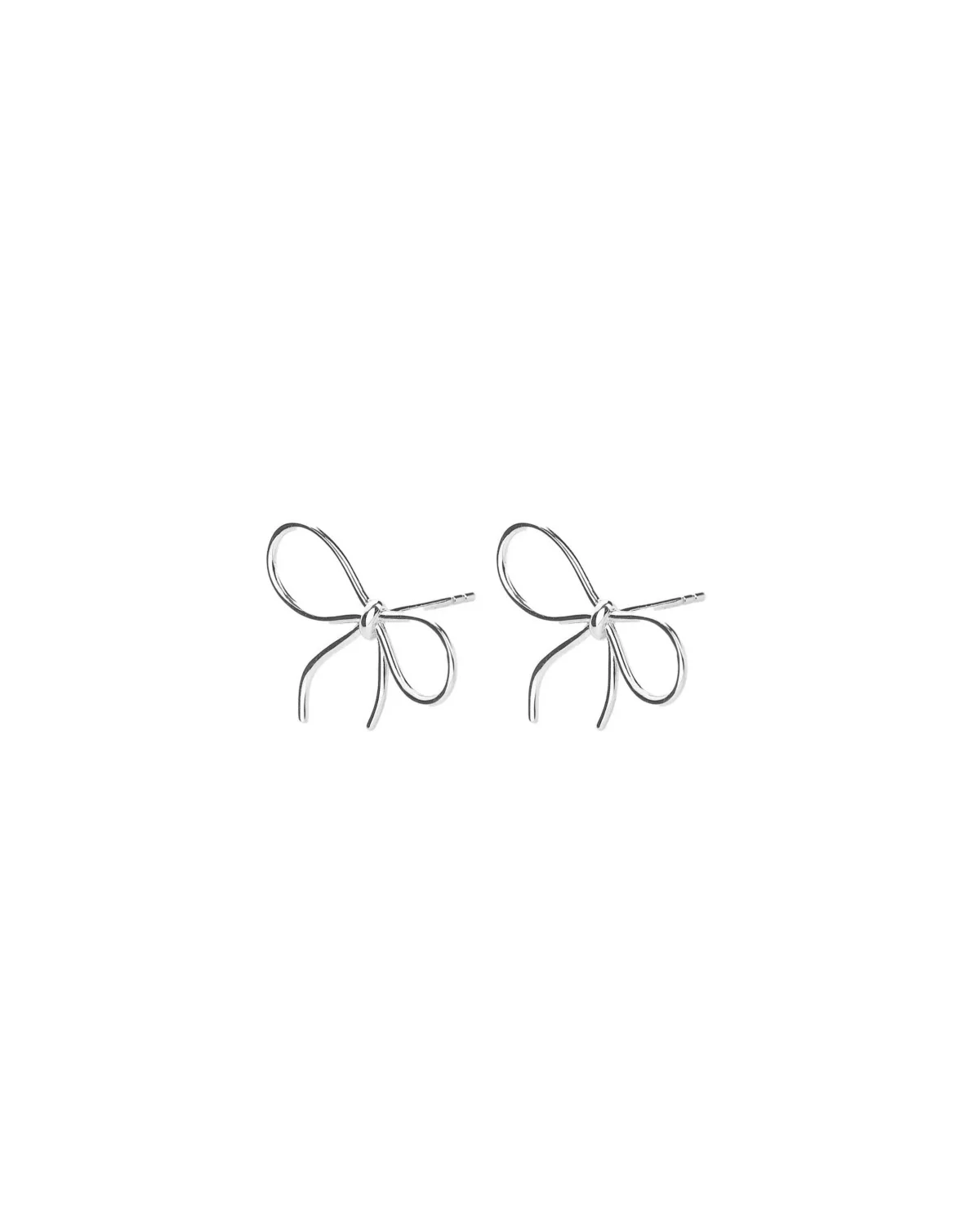 Sterling Silver 18k Gold Plated Colette Chic Ribbon Stud Earrings