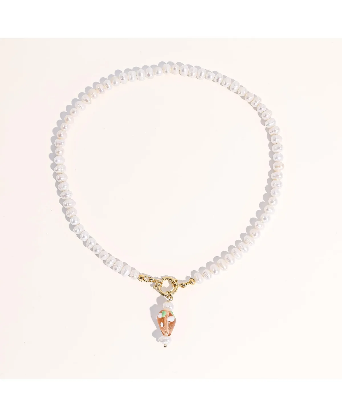 Ichiko Strawberry Pearl Necklace 20" by Joey Baby