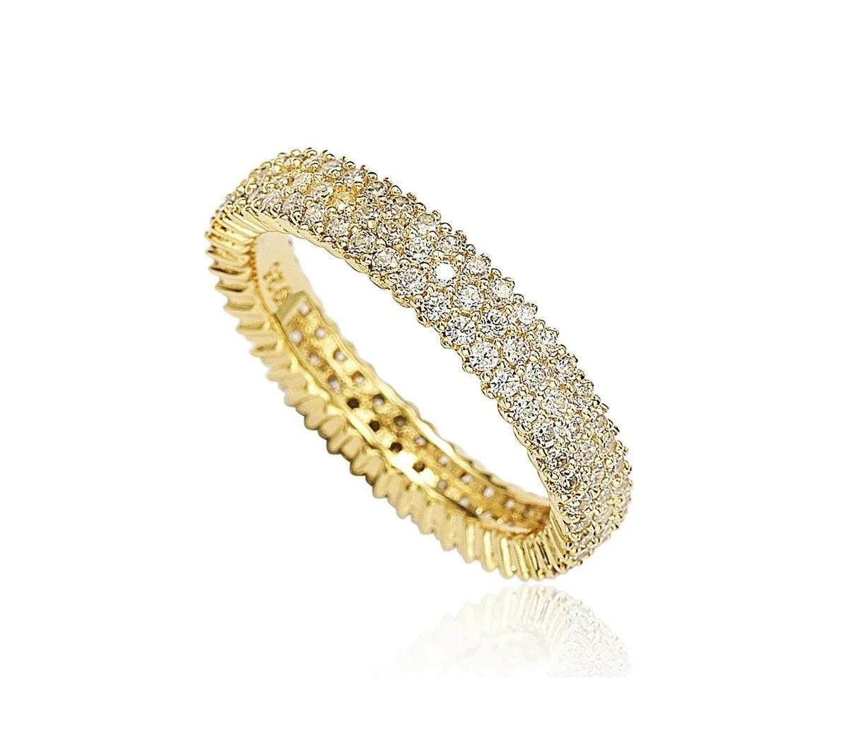 Suzy Levian Sterling Silver Micro-Pave White Cubic Zirconia Eternity Band Ring by Suzy Levian New York