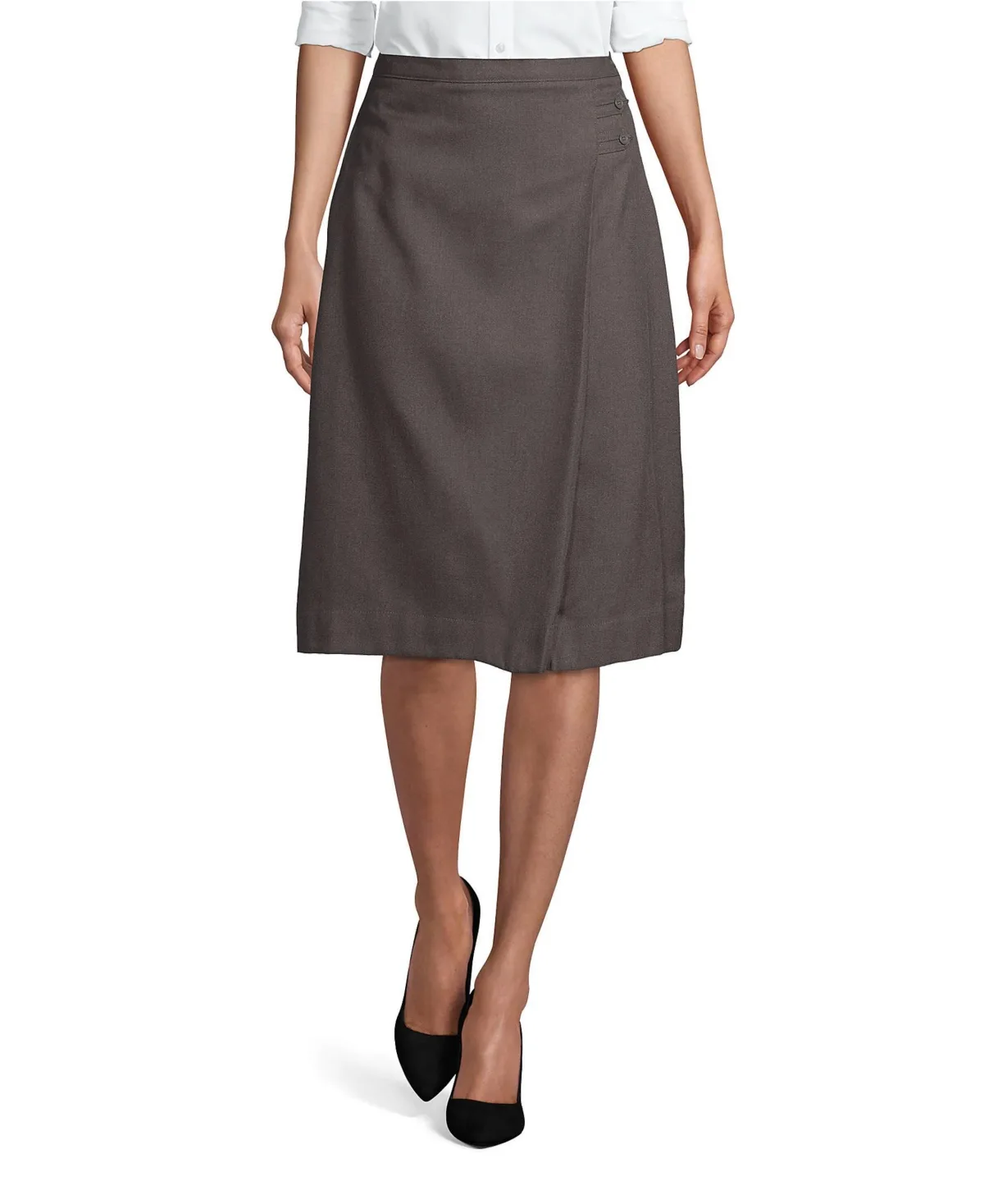 School Uniform Solid A-Line Skirt Below the Knee by Lands' End