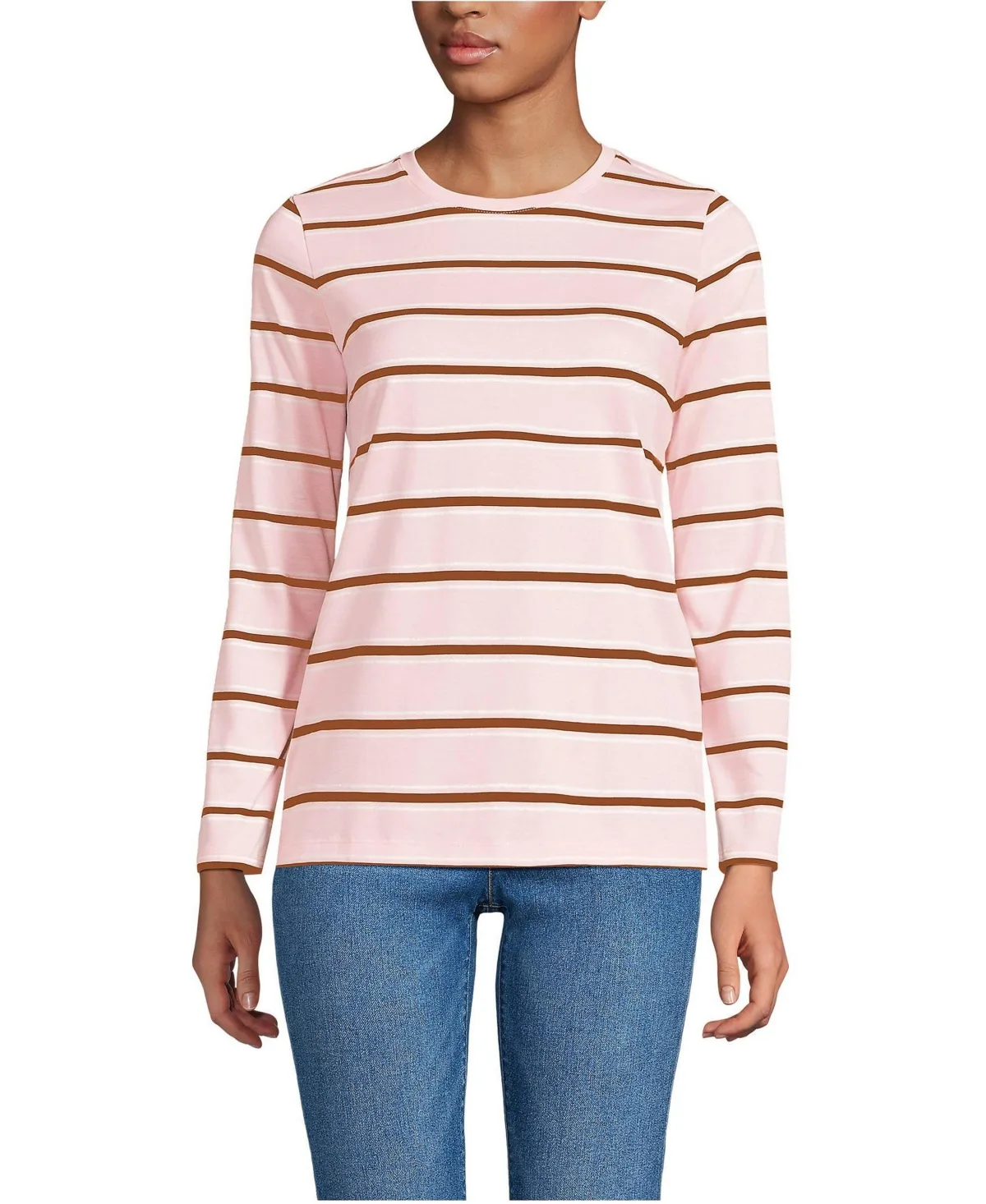 Supima Cotton Relaxed Long Sleeve Crew Neck T-Shirt