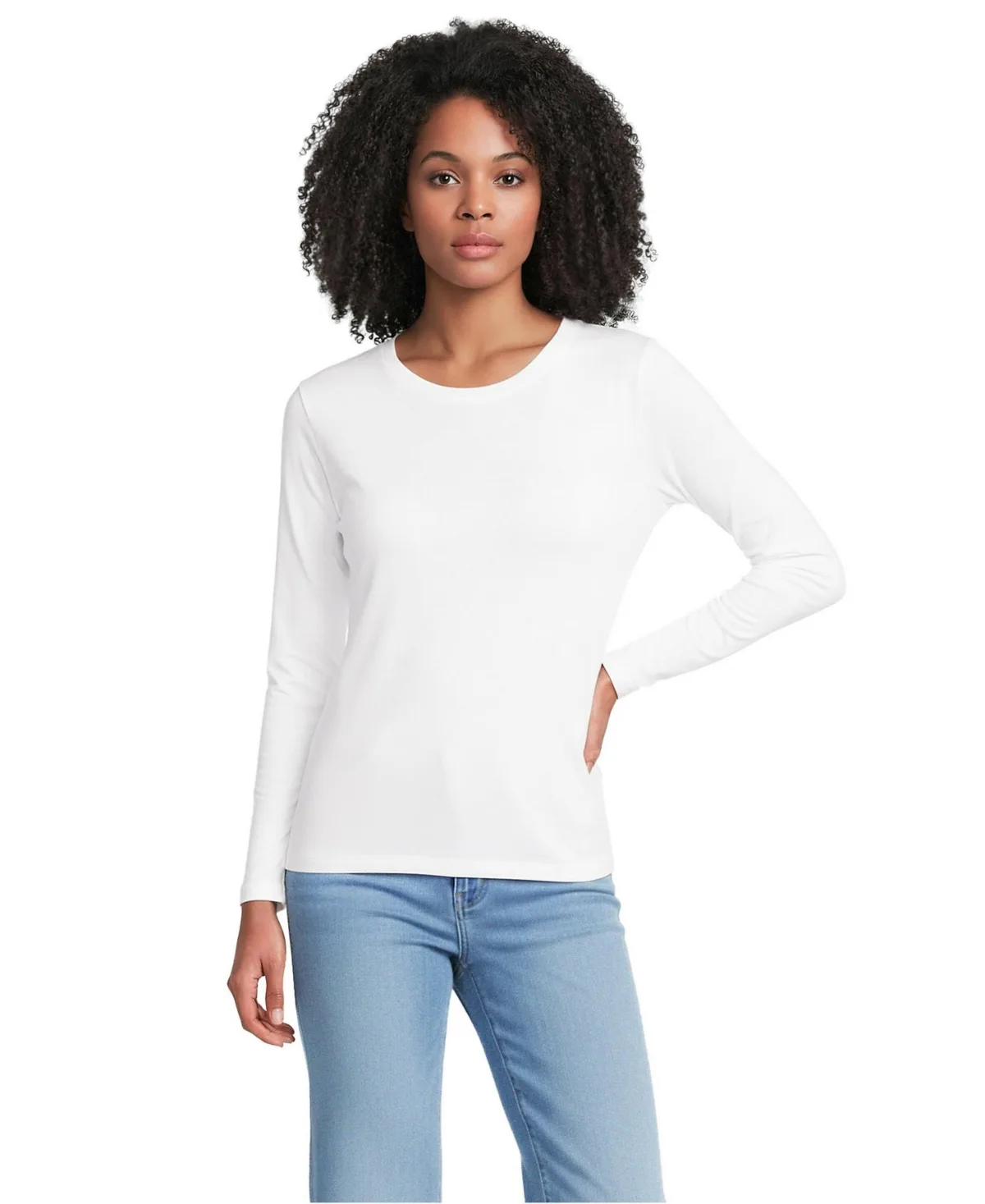 Supima Cotton Relaxed Long Sleeve Crew Neck T-Shirt