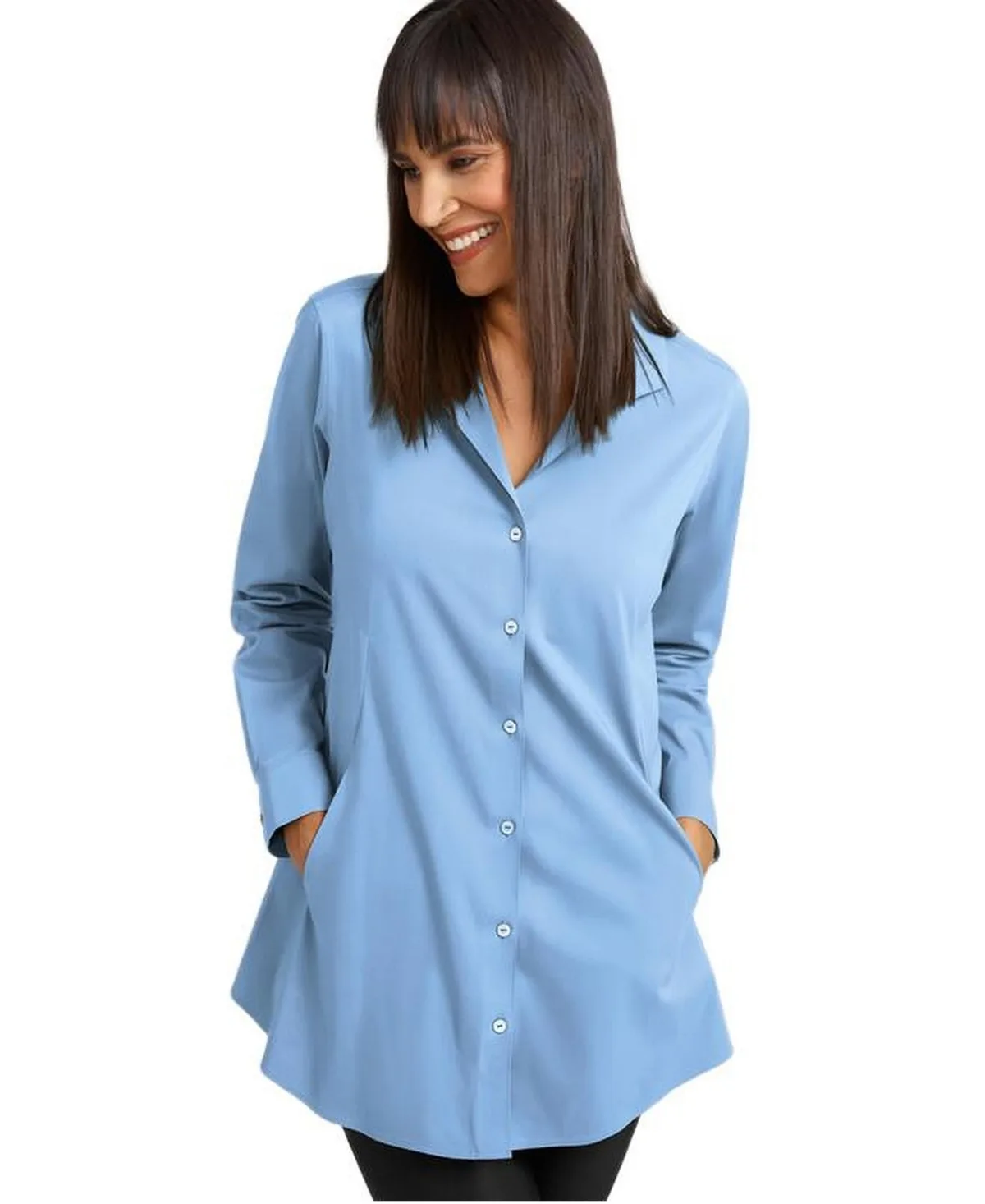 Charlotte Peplum No Iron Blouse by Caldwell Collection
