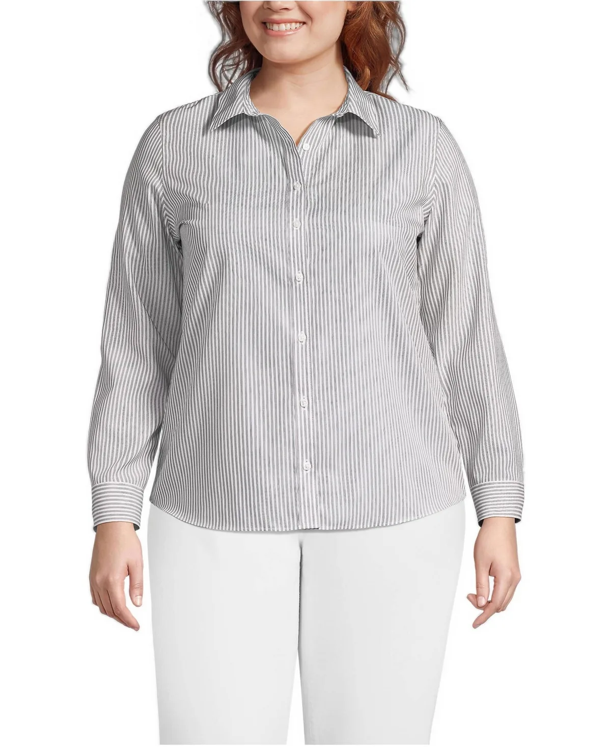 No Iron Button Front Shirt by Lands' End