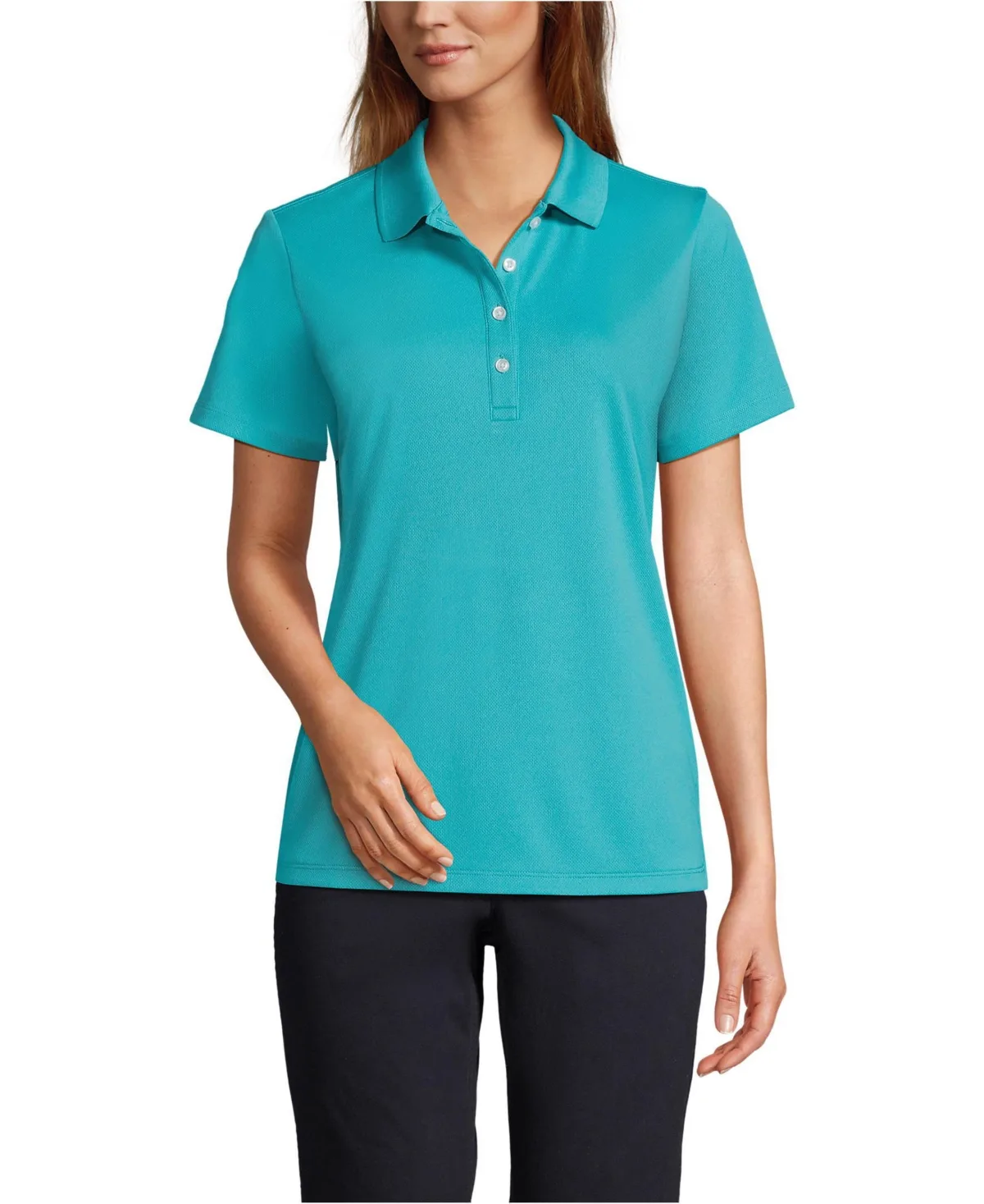 Short Sleeve Solid Active Polo by Lands' End