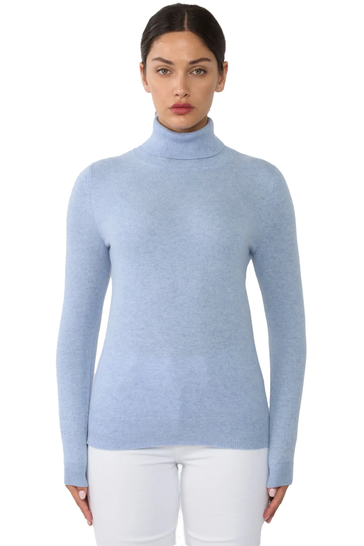 100% Pure Cashmere Long Sleeve Turtleneck Pullover Sweater by Jennie Liu