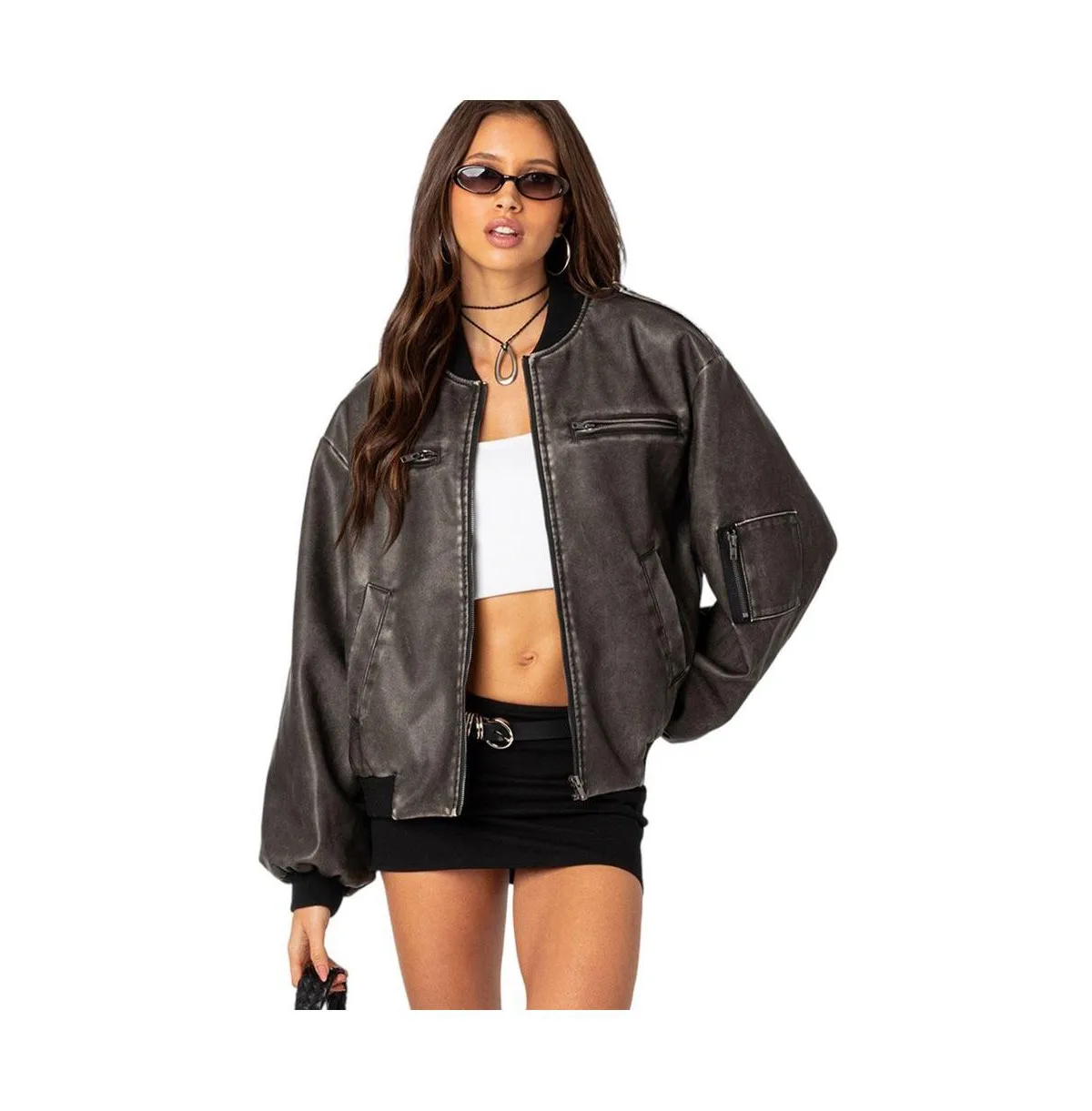 Vava Washed Bomber Jacket by Edikted