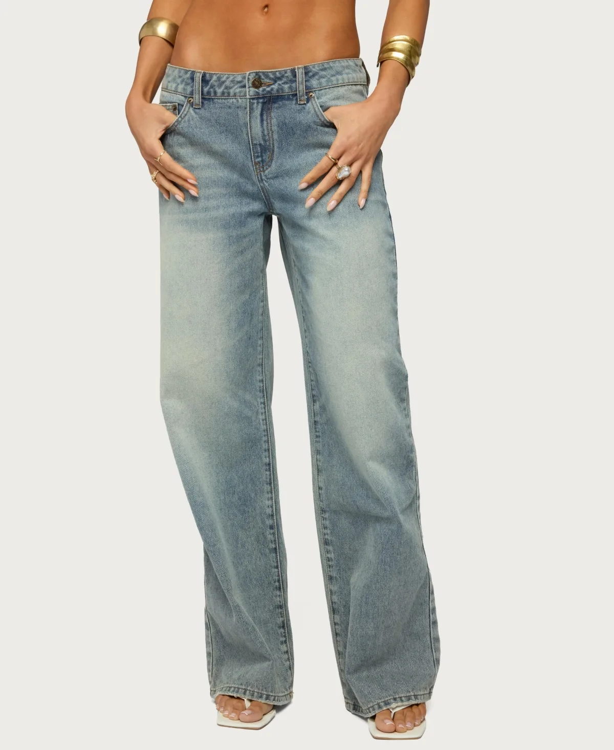 Raelynn Washed Low Rise Jeans