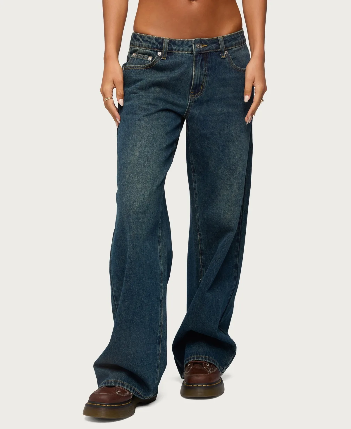 Raelynn Washed Low Rise Jeans