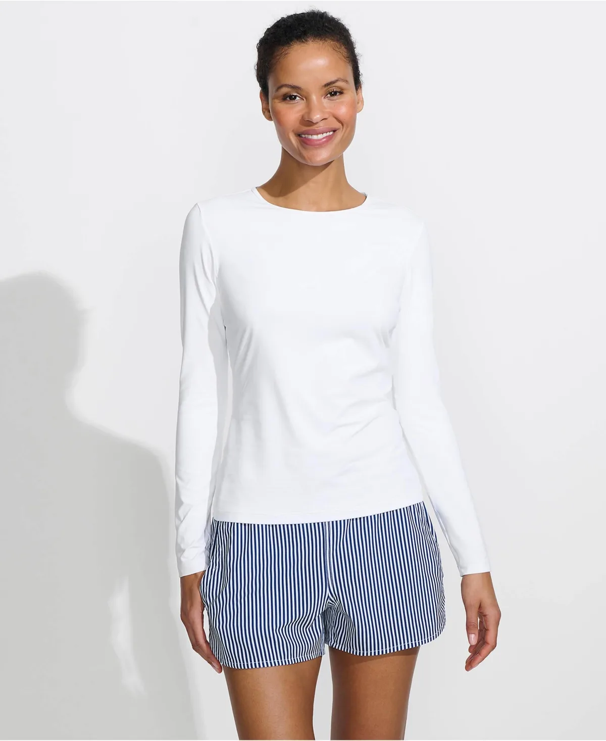 Long Torso SunShade Upf 50 Long Sleeve Relaxed Rash Guard by Lands' End