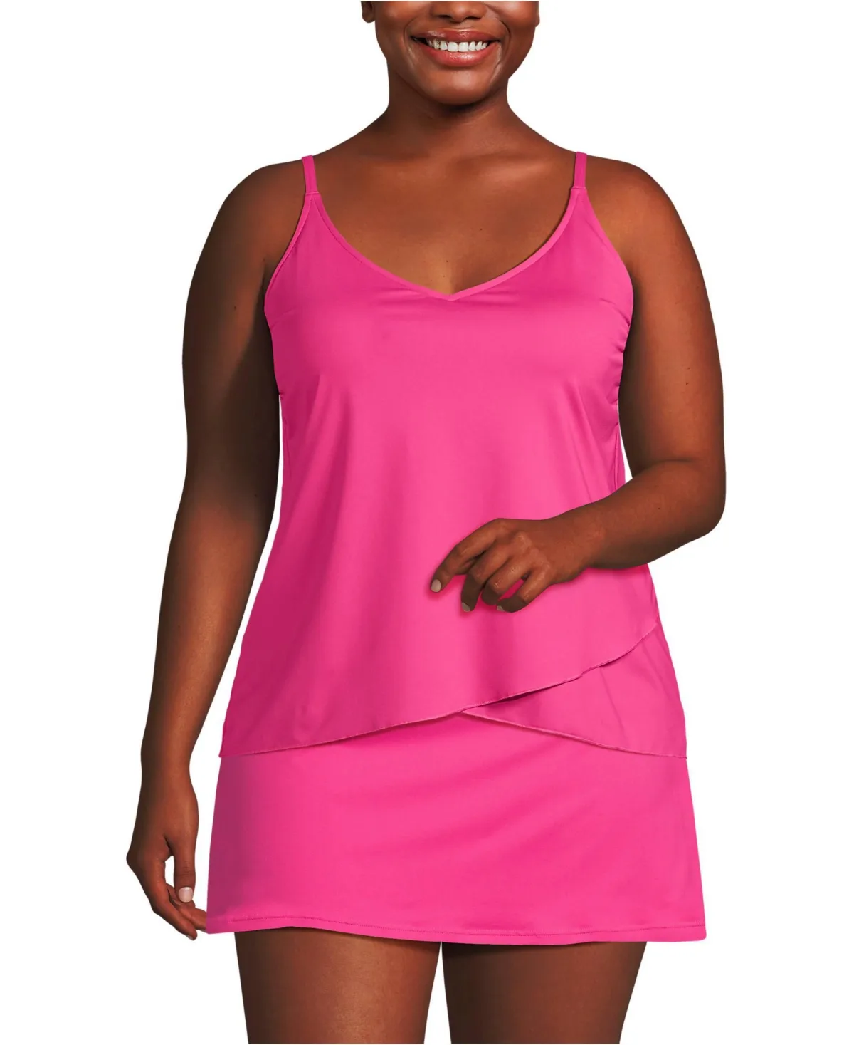 Tulip Hem Tankini Top by Lands' End