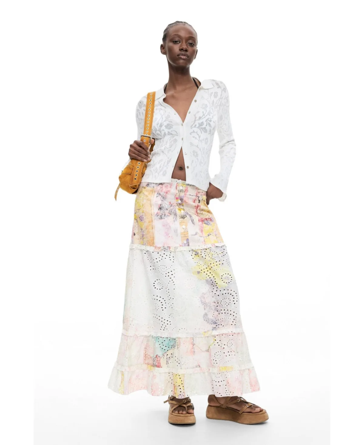 Floral Printed Skirt by Desigual