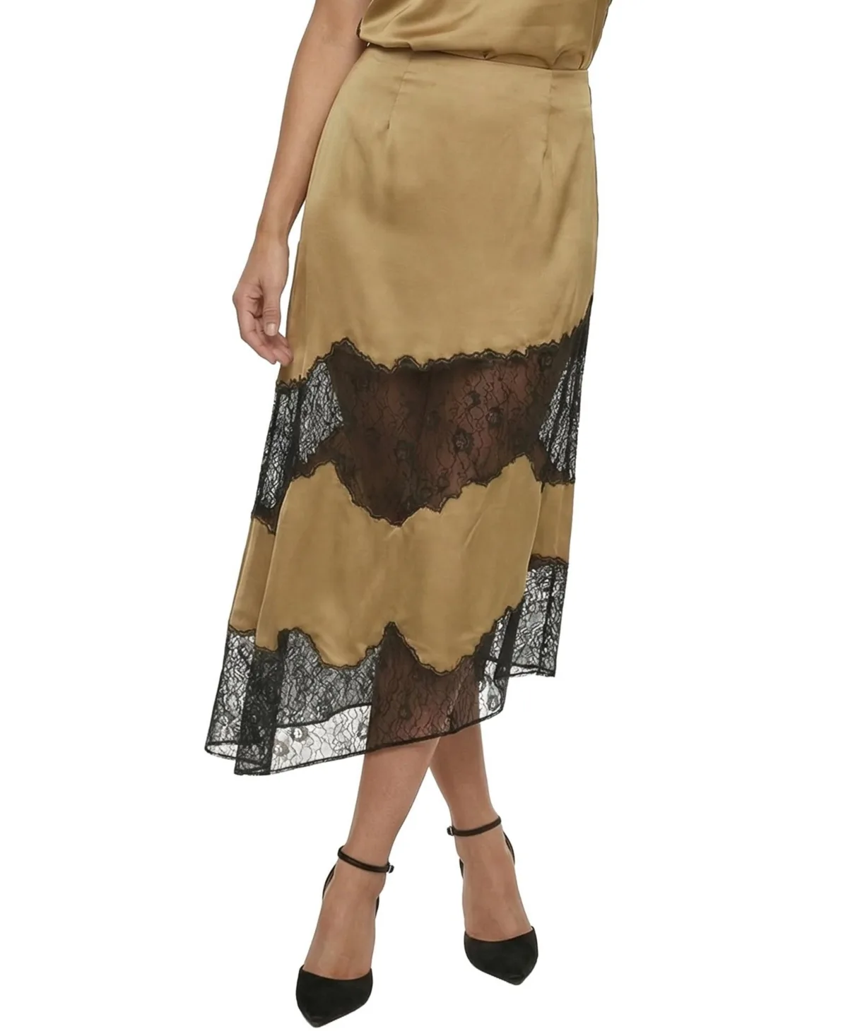 Elenor Lace Insert Midi Skirt