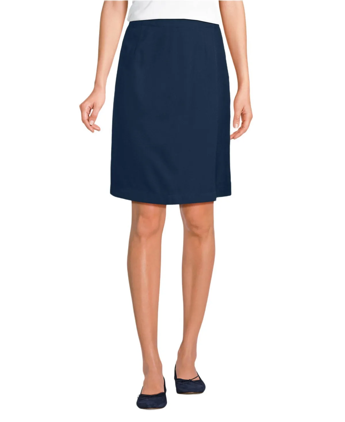 Solid a Line Tab Top of Knee Skort by Lands' End